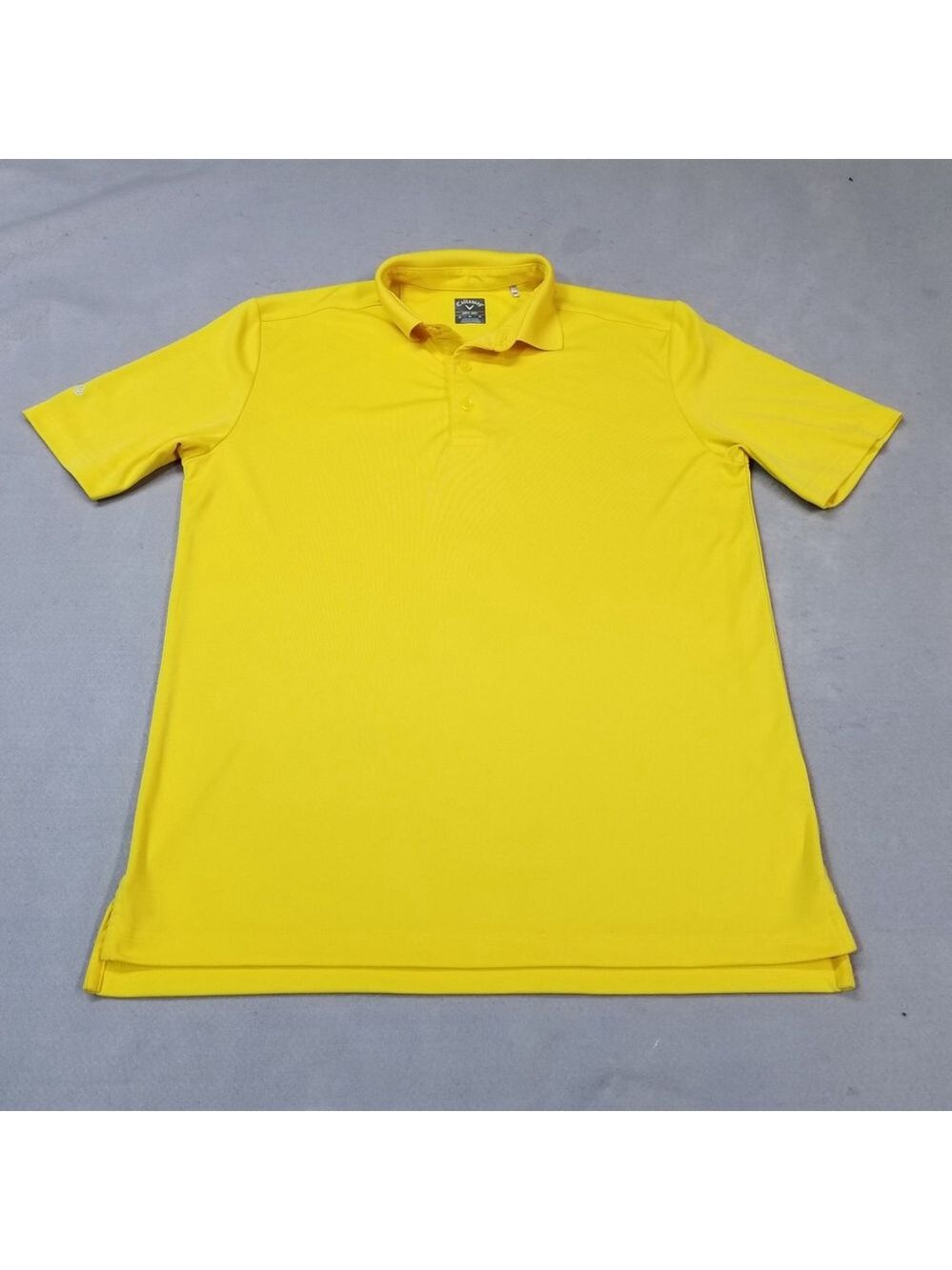 Callaway Golf Polo Shirt Mens Size M Yellow Short Sleeve Opti-Dri Golfer